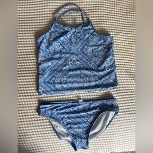 CHILDREN’S PLACE Girl’s Blue Paisley Design Tankini Bathing Suit